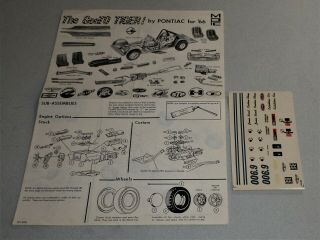 1966 Pontiac Gto,  The Geeto Tiger,  Mpc Kit 11,  Instr.  Sheet,  Decals & " 45 " Mailer