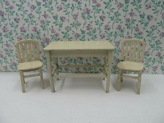 Vintage 1920s Tootsie Toys Dollhouse Buttercup Kitchen Table And 2 Chairs,  Minia