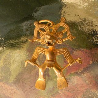 Vintage Brass Fertility God Pendant Figure