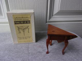 Vintage Doll House Miniature Shackman Wood Triangle Drop - Leaf Table W/orig.  Box