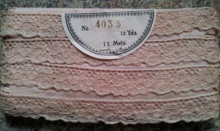 Antique Lace,  11 metres / 12 yards in total.  pale pink 2