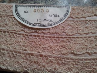 Antique Lace,  11 metres / 12 yards in total.  pale pink 4