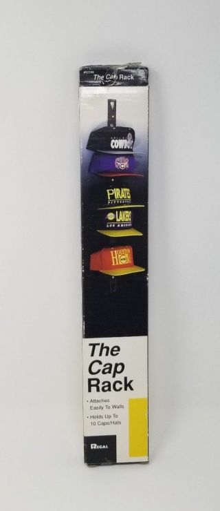 Vintage The Cap Rack Regal Hold 10 Hats Attaches To Wall 1994 Brown Plastic Nos
