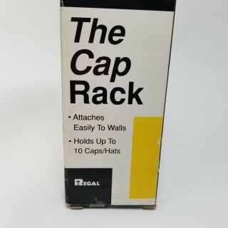 Vintage The Cap Rack Regal Hold 10 Hats Attaches To Wall 1994 Brown Plastic NOS 3