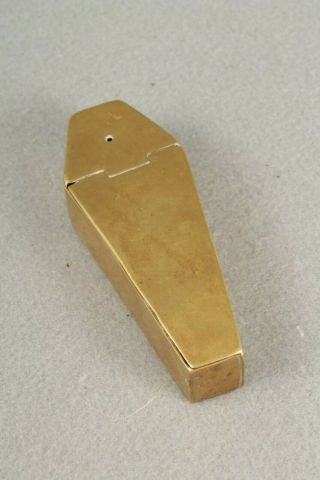 Antique Military Ww1 Trench Art Brass Coffin Snuff Box