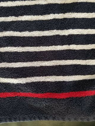 Ralph Lauren Bath Towel Striped Navy White Red Cotton Vintage