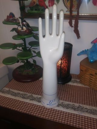 Vintage Ceramic Hand Glove Mold General Porcelain 6 1/2 - Dated 1961
