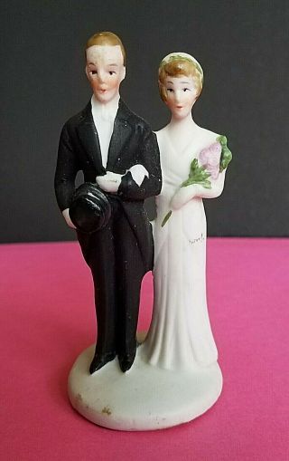 Antique Bride And Groom Wedding Cake Topper 1920s 1930s