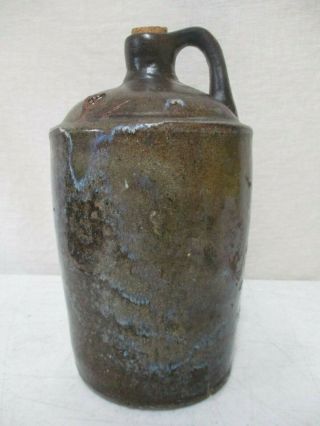 Antique Pottery Jug 2 Gallon 12 " X 7 " North Carolina Pottery Blue Greens An