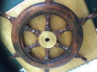Nautical Ships Teak Steering Wheel