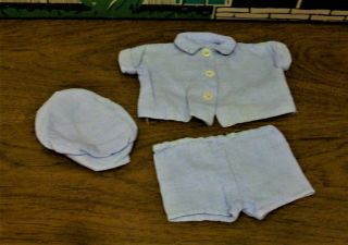 Vintage Baby Doll Clothing/clothes Blue Outfit For Boy 10 - 12 " Doll Size