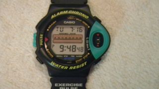 Rare Vintage Casio Digital Watch Jp - 200w 1009 Pulse Rate Alarm Chrono Lcd