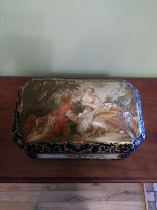 Antique French Sevres Style Bronze Mounted Porcelain Box.