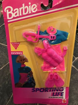 Vintage Mattel Barbie 1992 Sporting Life Diving Fashion Clothes 862 Nrfb