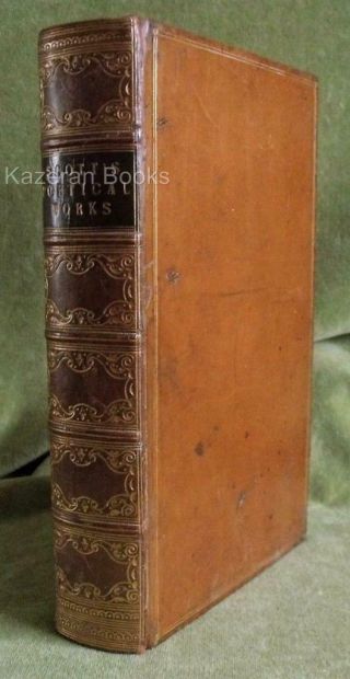 Antique 1850 Poetical Sir Walter Scott Leather Bound Book Jmw Turner Title