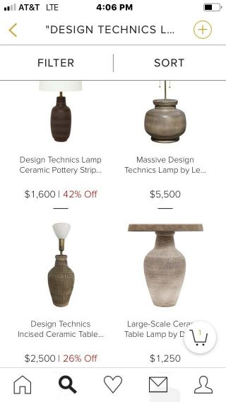 Rare Mid Century Design Technics Ceramic Brutalist/Tiki Table Lamps 11