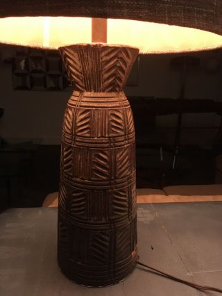 Rare Mid Century Design Technics Ceramic Brutalist/Tiki Table Lamps 3