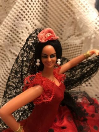 Vintage Marin Spanish Flamenco Dancer Doll Chiclana Red 2
