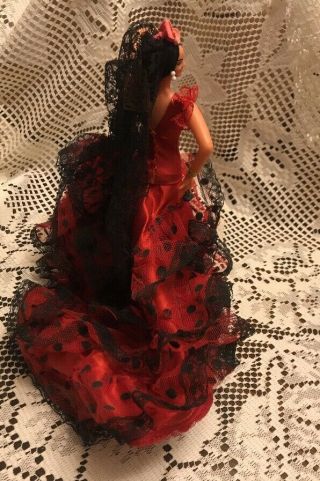 Vintage Marin Spanish Flamenco Dancer Doll Chiclana Red 7