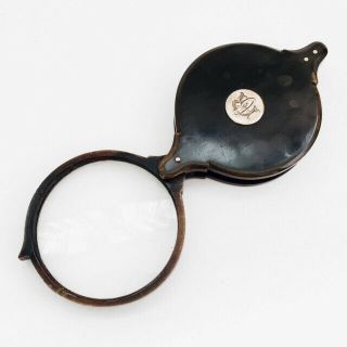Antique Magnifying Glass Antique Horn Quizzing Glass Silver Insert 19th Century
