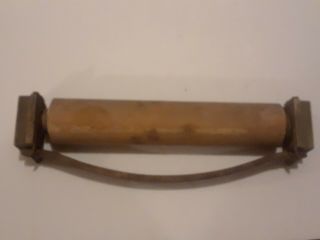 Rare Vintage Wooden Rolling Pin With Metal Handle Primitive Antique 11 