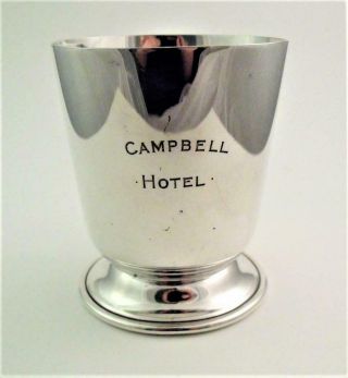 Vintage Silver Plate Plated Half Pint Tankard Campbell Hotel