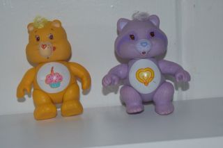 Vintage Care Bears Figures Cousins Bright Heart Birthday 3.  25 " Pvc Poseable 80s