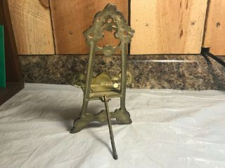 Vintage Ornate Antique Style Brass Picture Stand Plate Holder Easel 3