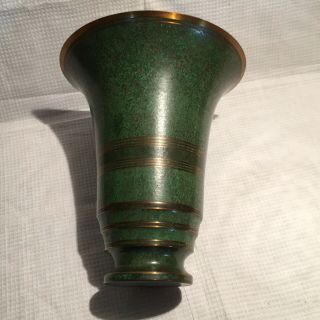 Art Deco Carl Sorensen Verdigris Bronze Vase 10.  5”
