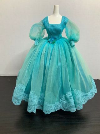 Vintage Barbie Clone Aqua Blue With Lace Gown Fab U Lu / Babs/maddie Mod