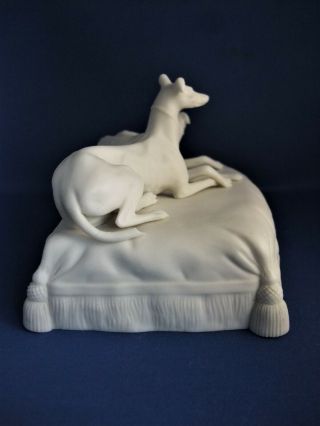 ANTIQUE 19THC SAMUEL ALCOCK PARIAN FIGURE GROUP OF TWO GREYHOUND DOGS C1860 6
