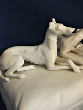 ANTIQUE 19THC SAMUEL ALCOCK PARIAN FIGURE GROUP OF TWO GREYHOUND DOGS C1860 7