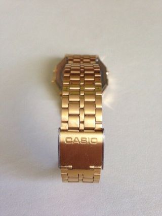 Gold Casio Retro Digital Stainless Steel Watch A159WGE 3