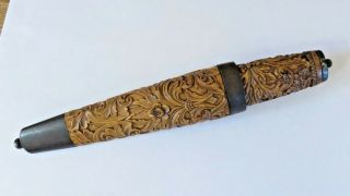 Suberb Antique 19th Century Scandinavian Puukko Knife Dagger Carved Wood Ph