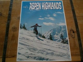 Vintage Aspen Highlands Ski Area Poster In