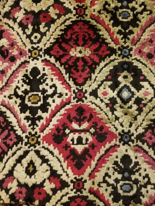 Vintage Velvet Chenille Damask Woven Burnout Jacquard Upholstery Fabric 2 Yds