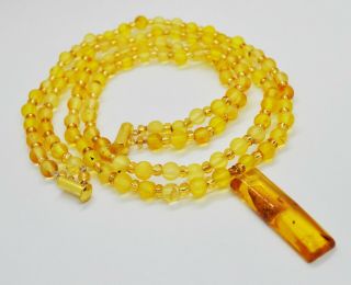 Antique Natural Amber Necklace 24.  34g