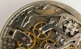 Antique CH Meylan Private Label Split Seconds Chronograph Pocket Watch Movement 8