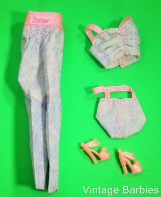 Barbie Doll Pink & Denim Outfit Vintage 1980 