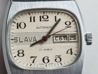 Automatic Watches Slava - 2427 Vintage Russian Ussr Watches.  Calendar Day,  Date.