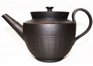 Fine English Antique Black Basalt Teapot Minton Wedgwood C19th Georgian Victoria