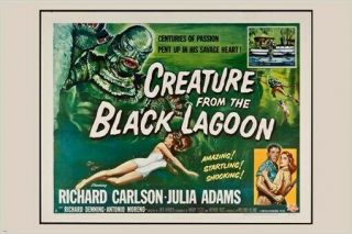 Vintage Film Poster Creature From The Black Lagoon Richard Carlson 24x36 Hot