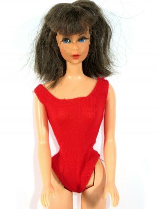 Dressed Barbie Doll Vintage In Red Bathing Suit Tnt