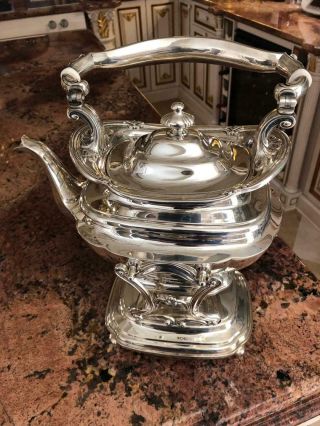 Gorham Sterling Silver Raised Urn Kettle&Stand Teapot 1908 74 oz 5