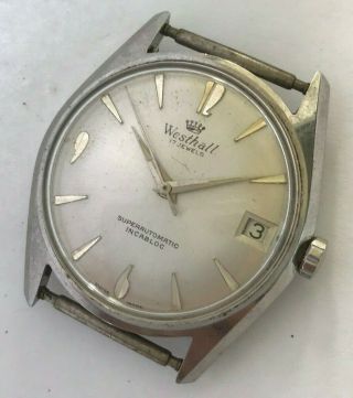 Vintage Westhall Automatic Stainless Steel Mens Watch W.  Date,  Cal.  F 4007 Felsa