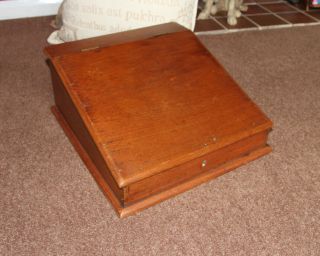 Writing Slope Lap Desk Slant Top Portable Wooden Hinged - Antique Vintage