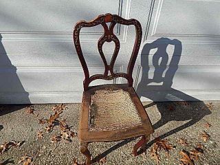 Antique Mother Of Pearl Inlay Chair For Restoration Local Pick Up Only
