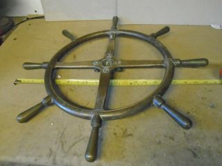 Antique Solid Bronze Nautical 20” Ship Boat Steering Wheel Very Collectible