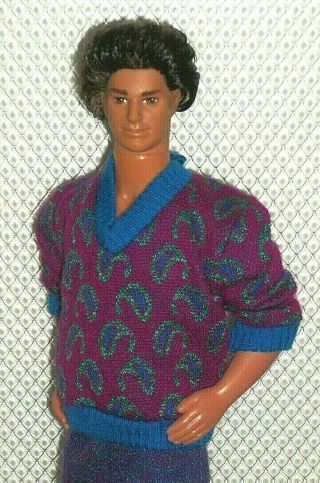 Vintage 1986 Mattel Jewel Secrets Ken Barbie Doll,  Sweater Soft 4503 (1987)