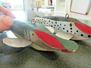 2 Folk Art Fish Decoys by deceased carver Jim Dorrance Detroit Lakes Minnesota 6